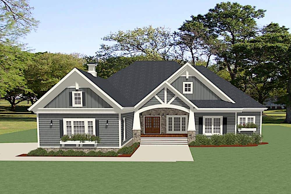 Ranch home (ThePlanCollection: Plan #189-1135)