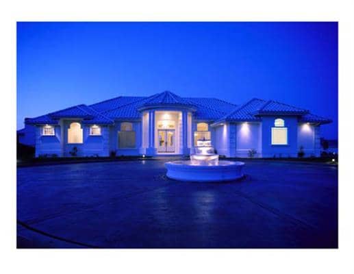 Front elevation of Concrete Block/ ICF Design home (ThePlanCollection: House Plan #190-1003)