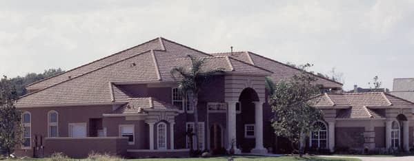 Front elevation of European home (ThePlanCollection: House Plan #190-1012)