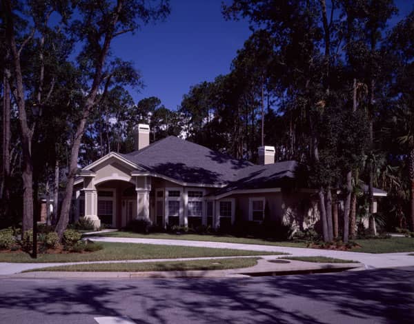 Front elevation of Contemporary home (ThePlanCollection: House Plan #190-1015)