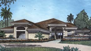 Front elevation of Contemporary home (ThePlanCollection: House Plan #190-1017)