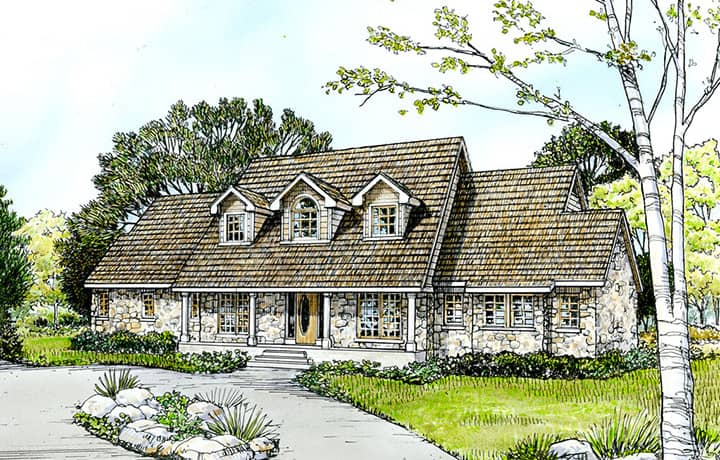 Front elevation of Country home (ThePlanCollection: House Plan #192-1036)