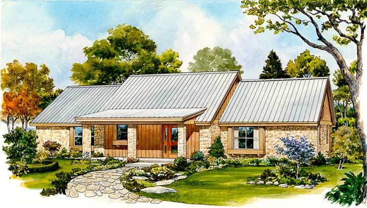Front elevation of Country home (ThePlanCollection: House Plan #192-1044)