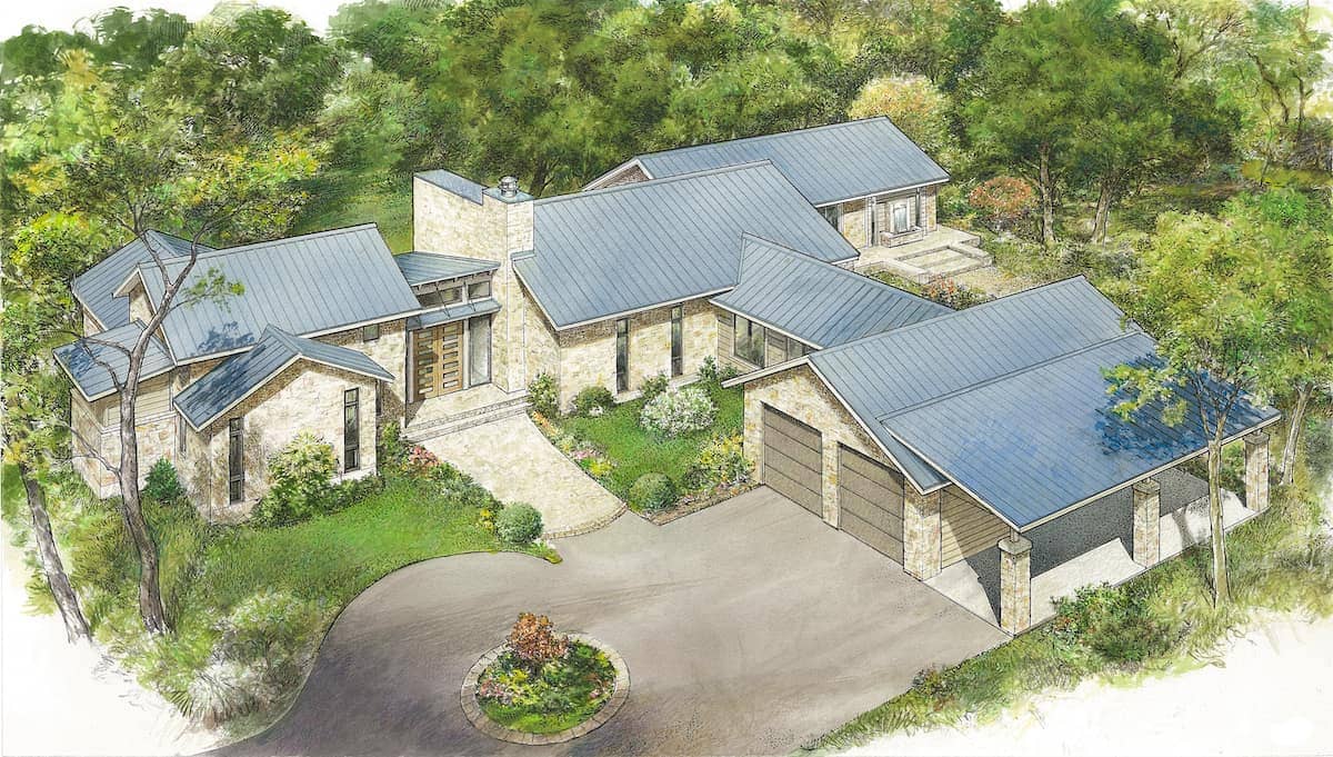 Texas Style home design (ThePlanCollection: Plan #192-1067)