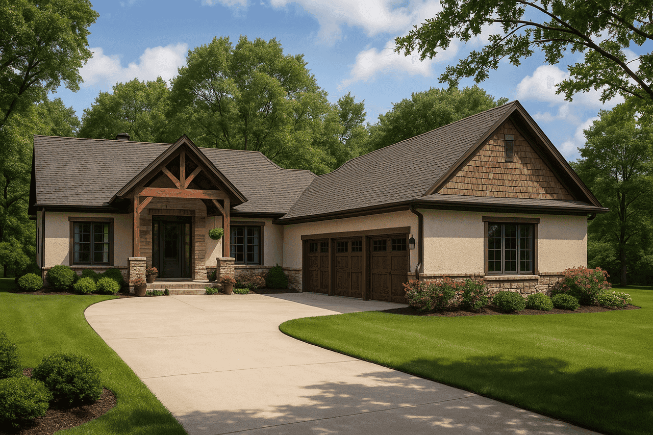 Country style house (ThePlanCollection: Plan #193-1002)