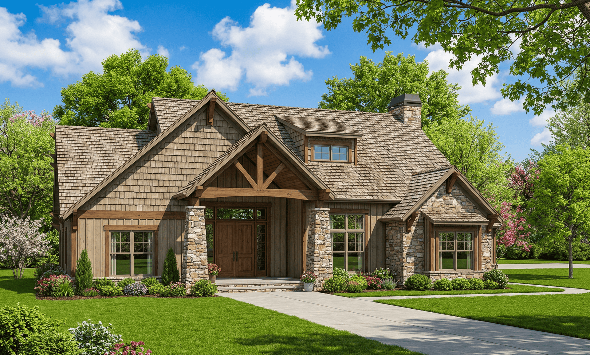 Rustic style home (ThePlanCollection: Plan #193-1029)