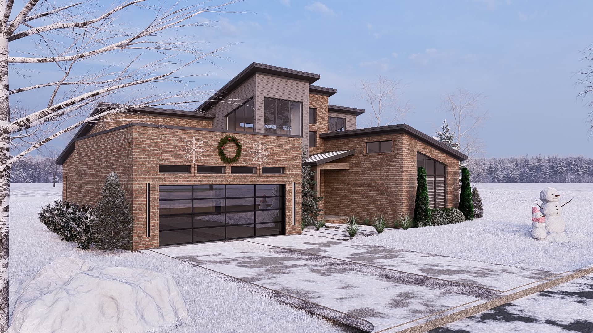 Front elevation of Contemporary home (ThePlanCollection: House Plan #193-1116)