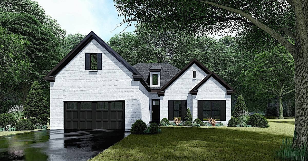 European style home (ThePlanCollection: Plan #193-1152)