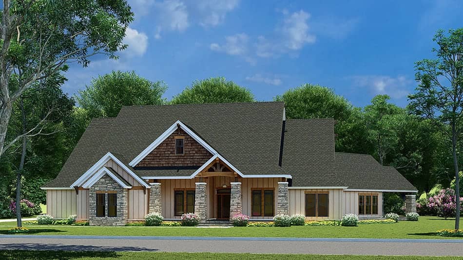 Ranch home (ThePlanCollection: Plan #193-1165)