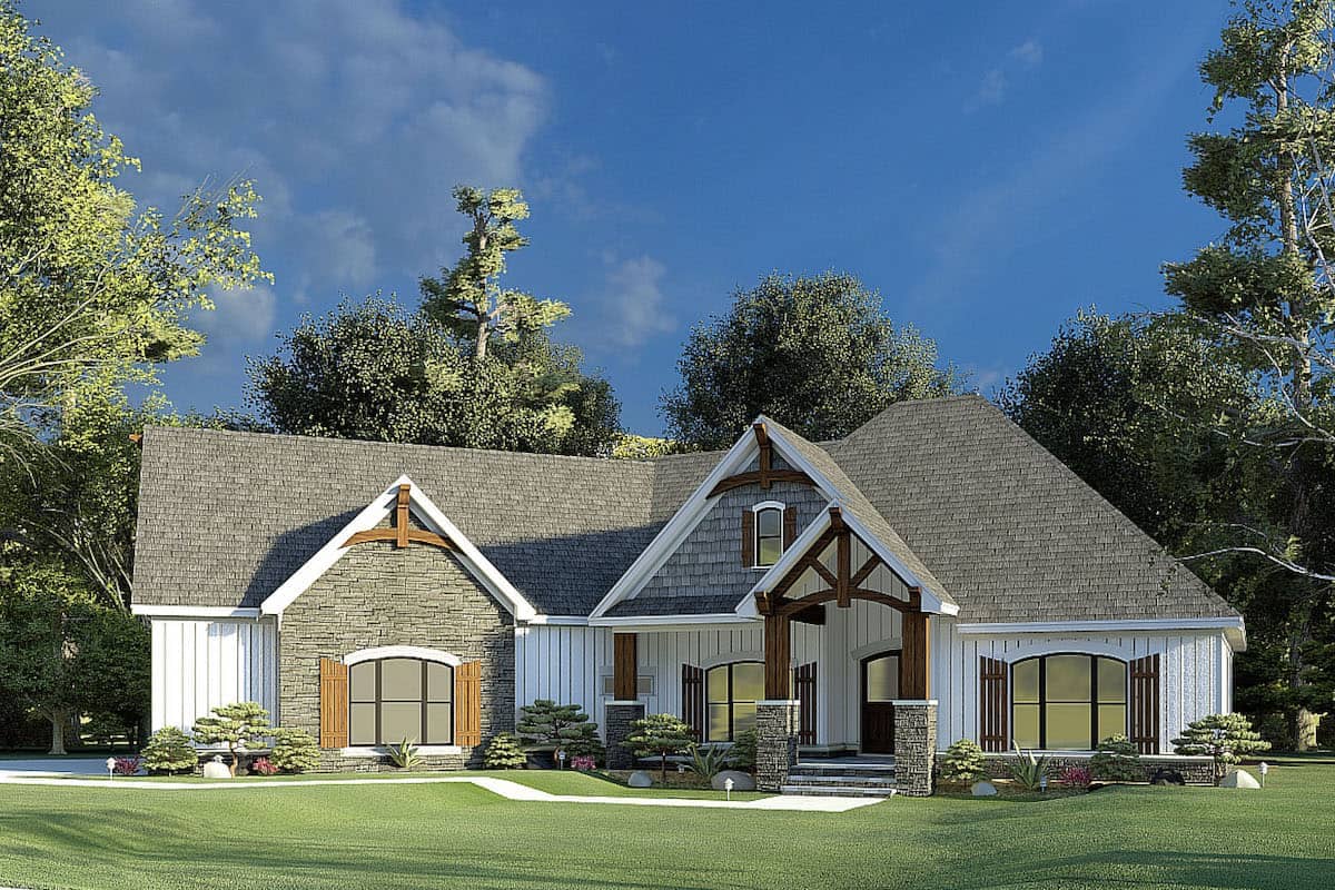 French Country style home (ThePlanCollection: Plan #193-1202)
