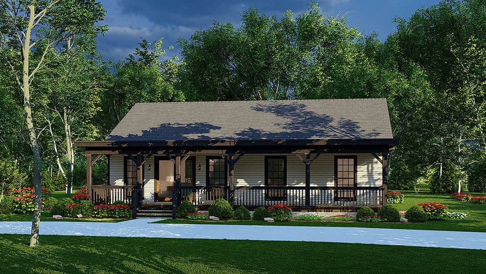 Front elevation of Ranch home (ThePlanCollection: House Plan #193-1239)