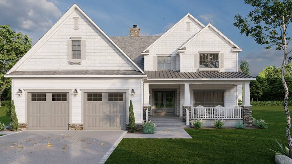 Front elevation of Country home (ThePlanCollection: House Plan #193-1252)