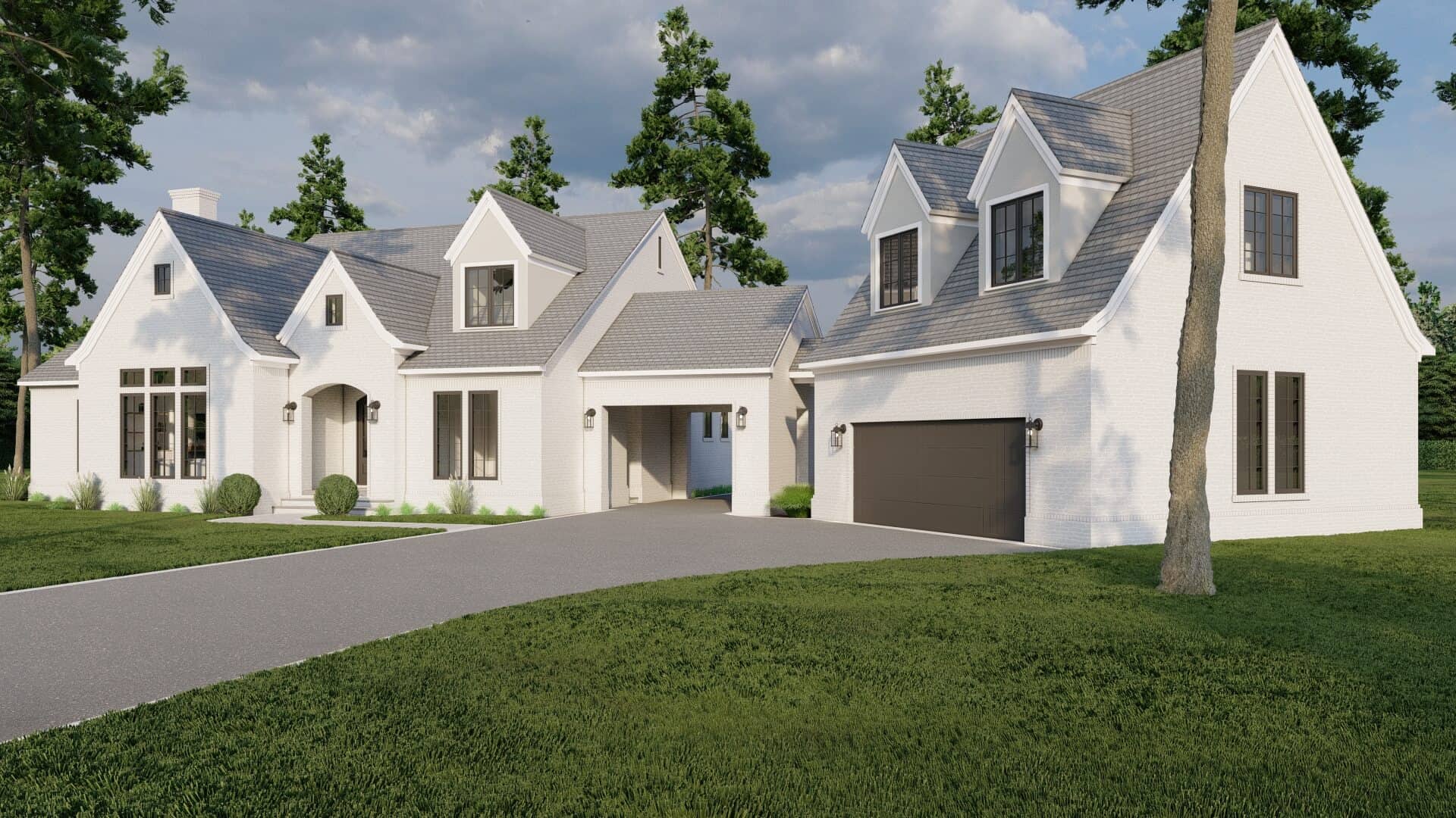 Front elevation of European home (ThePlanCollection: House Plan #193-1284)