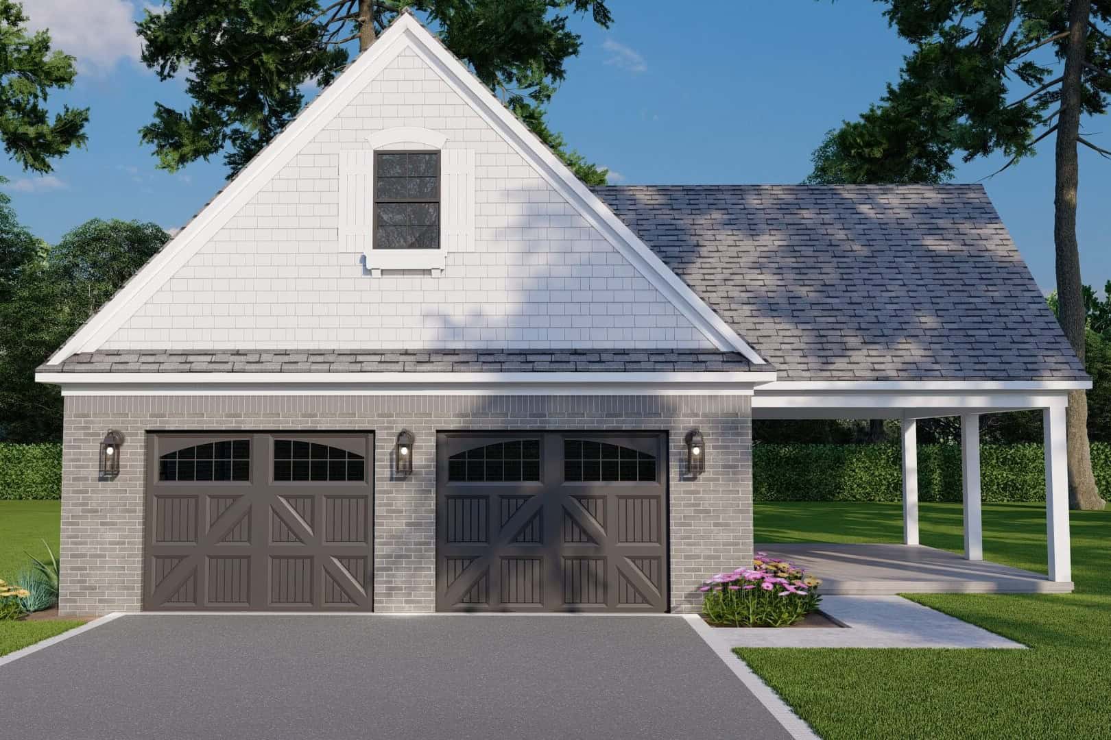 Front elevation of Garage home (ThePlanCollection: House Plan #193-1369)