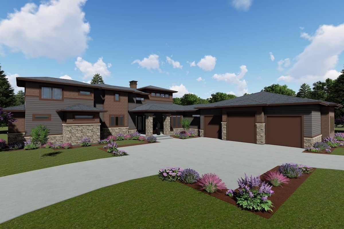 Prairie style Contemporary home (ThePlanCollection: Plan #194-1026)