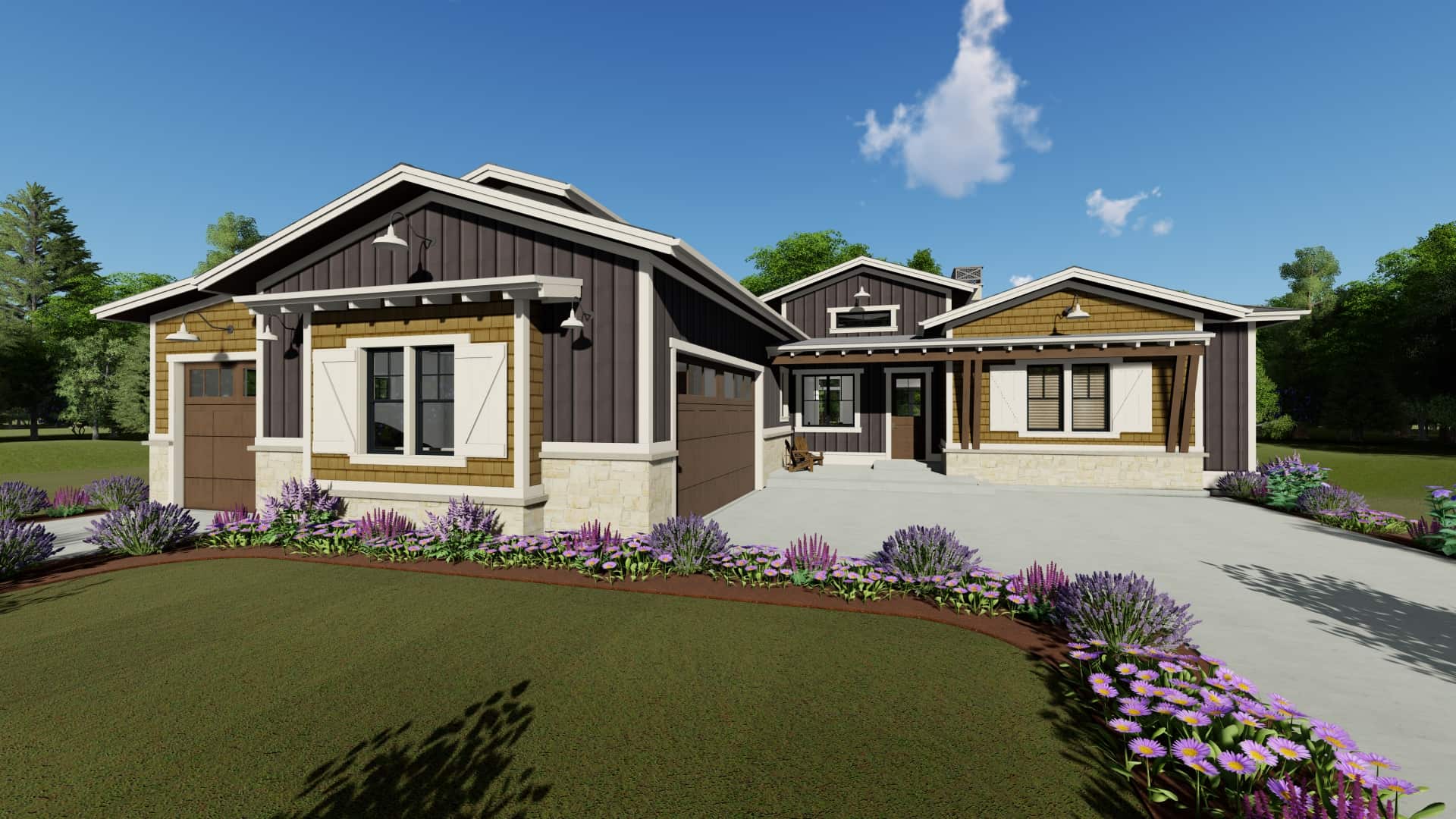 Ranch style home (ThePlanCollection: Plan #194-1038)