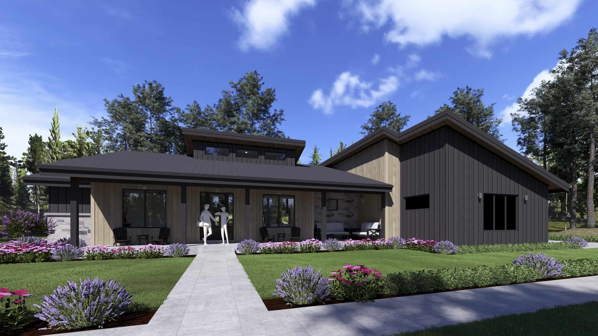 Front elevation of Modern home (ThePlanCollection: House Plan #194-1078)