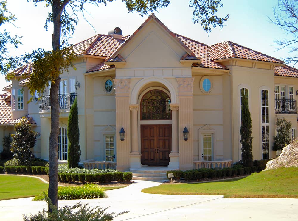 Front elevation of Mediterranean home (ThePlanCollection: House Plan #195-1081)