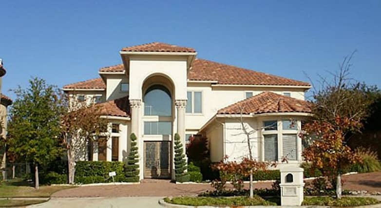 Front elevation of Mediterranean home (ThePlanCollection: House Plan #195-1159)