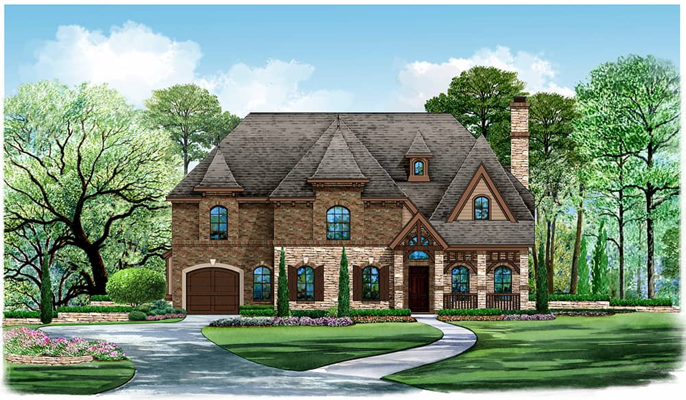 Front elevation of Victorian home (ThePlanCollection: House Plan #195-1178)