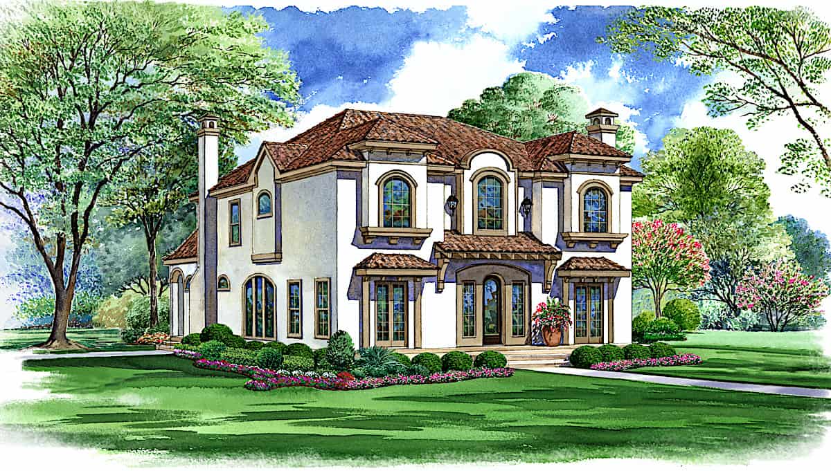 Spanish home (ThePlanCollection: Plan #195-1271)