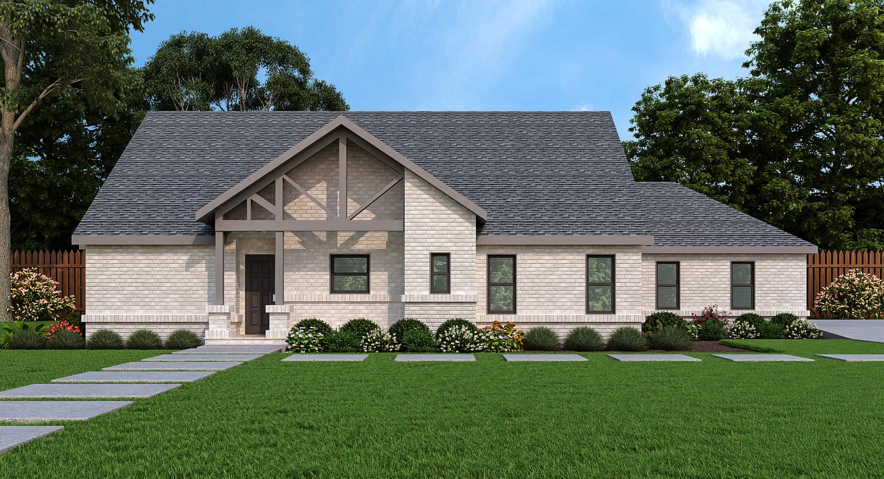 Contemporary Ranch style house design (ThePlanCollection: Plan #195-1303)