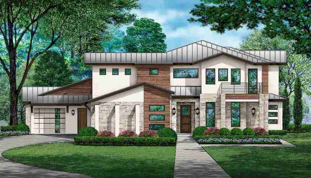 Contemporary house design (ThePlanCollection: Plan #195-1306)