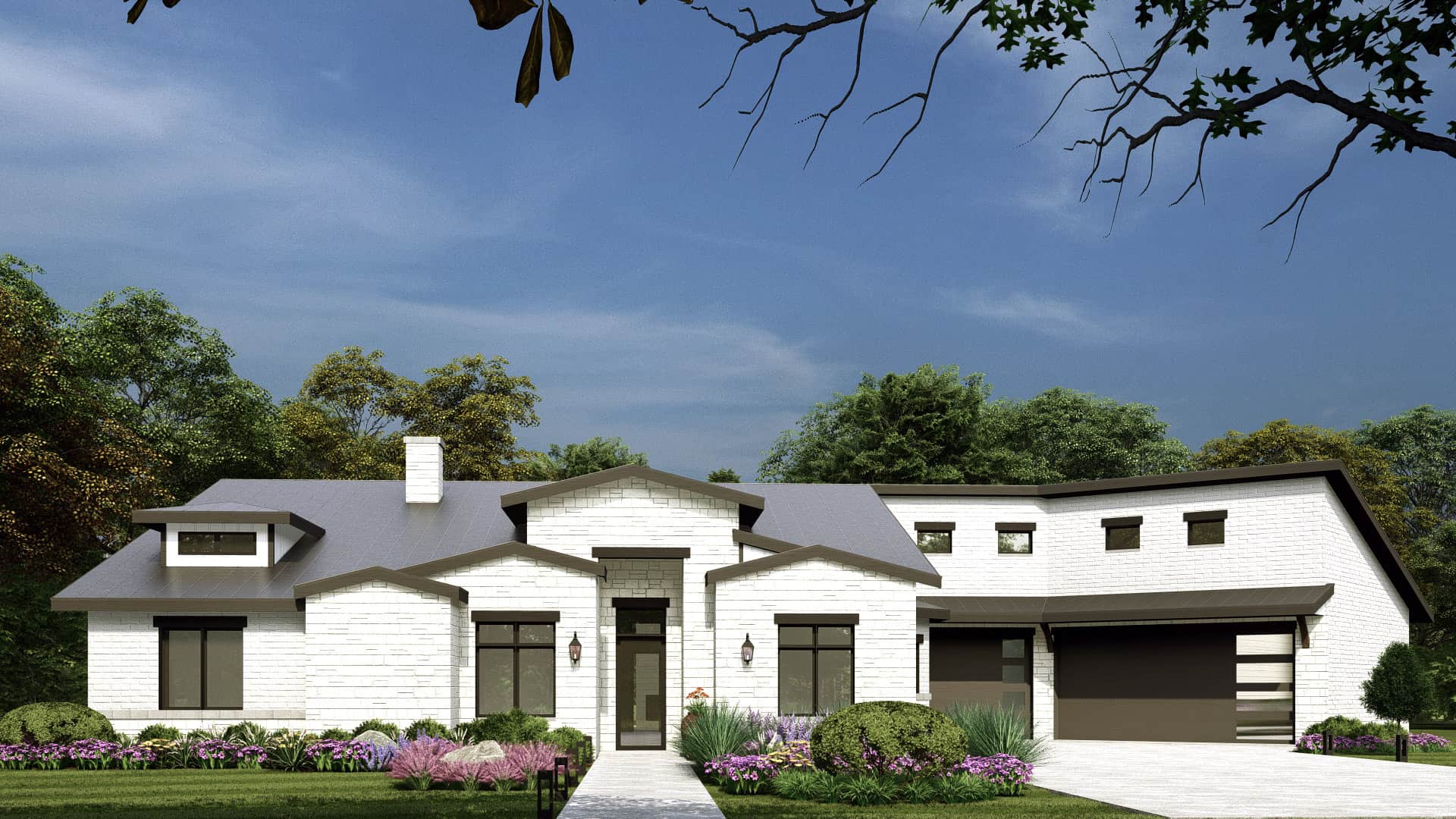 Front elevation of Southern home (ThePlanCollection: House Plan #195-1314)