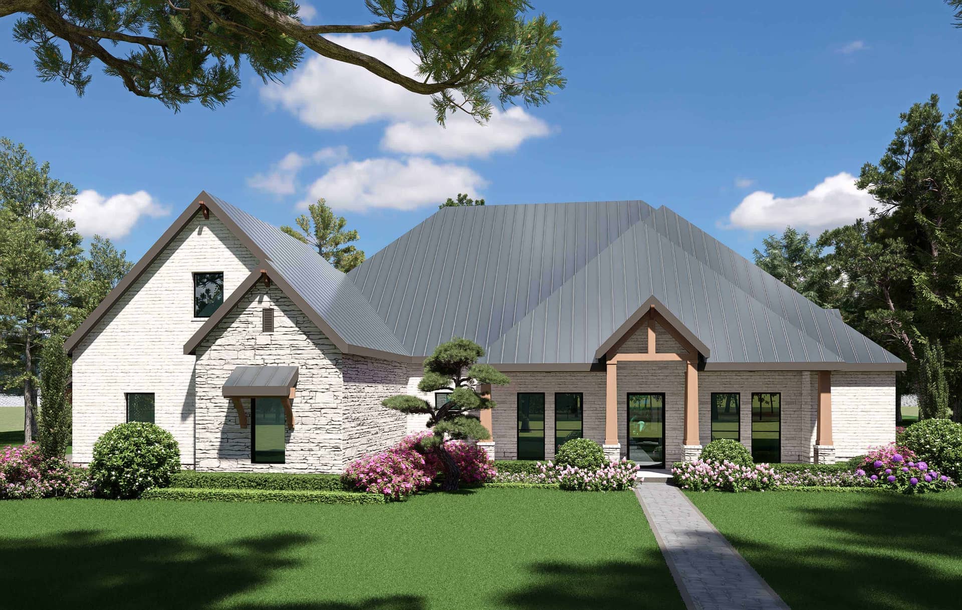 Front elevation of Country home (ThePlanCollection: House Plan #195-1364)