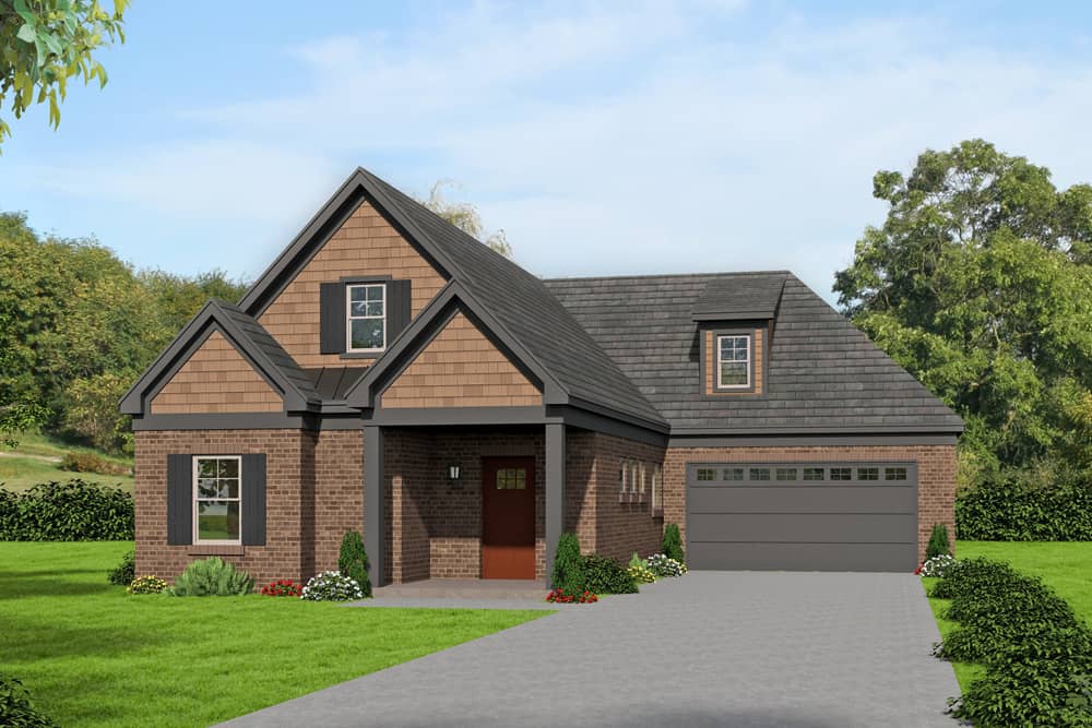 European home plan (ThePlanCollection: Plan #196-1037)