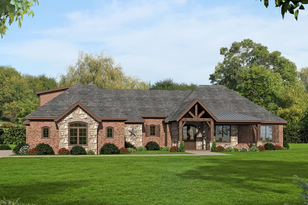 Ranch home (ThePlanCollection: Plan #196-1039)