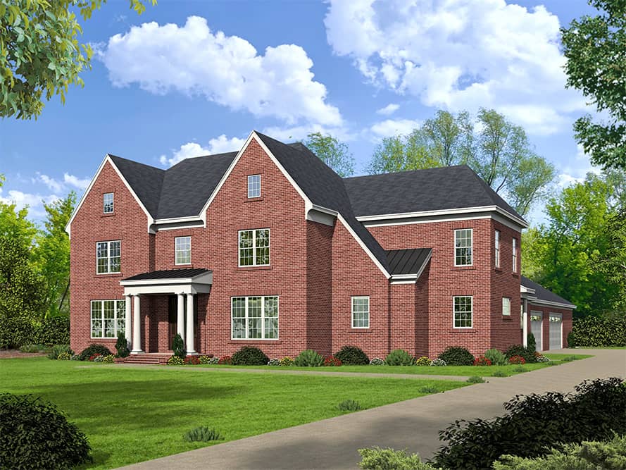 European home plan (ThePlanCollection: House Plan #196-1043)