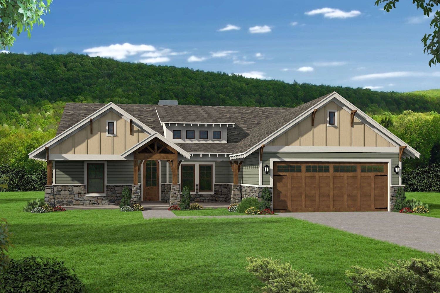 Traditional home plan (ThePlanCollection: House Plan #196-1085)