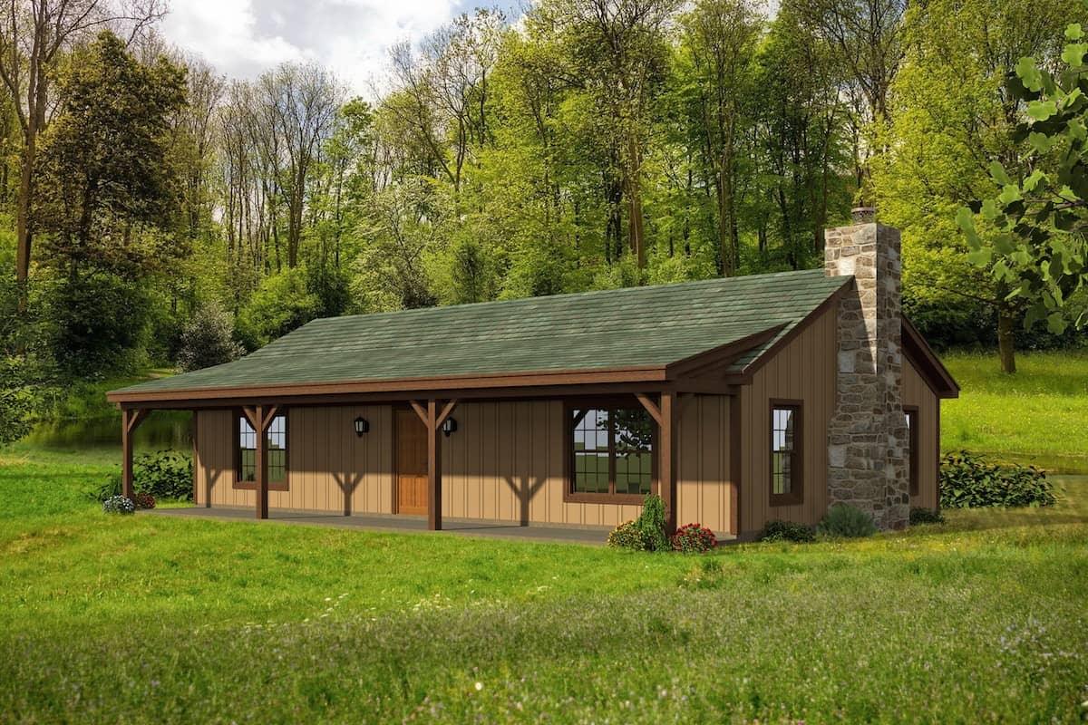 Ranch style home (ThePlanCollection: Plan #196-1088)