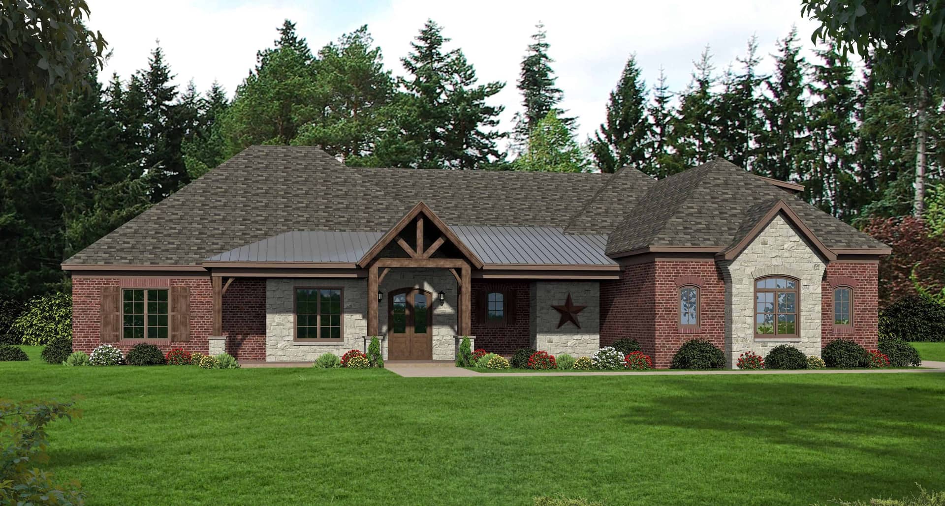 Ranch home (ThePlanCollection: Plan #196-1168)