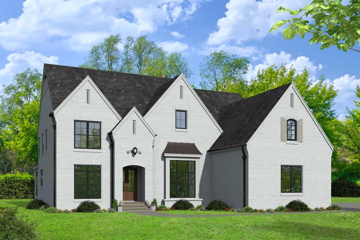 European home (ThePlanCollection: House Plan #196-1207)