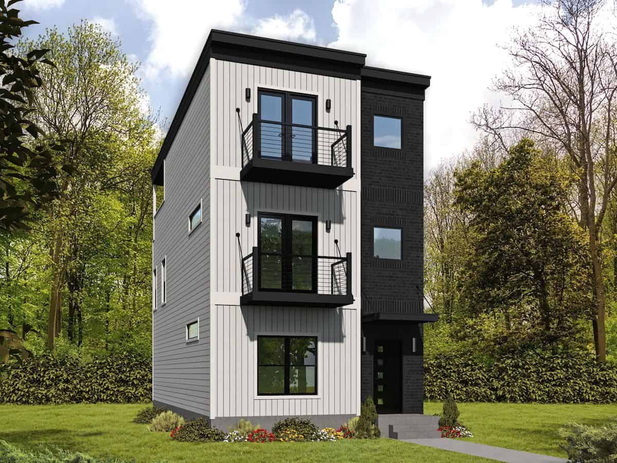 Modern style house (ThePlanCollection: Plan #196-1218)