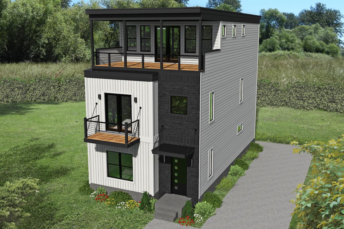 Modern home (ThePlanCollection: Plan #196-1221)