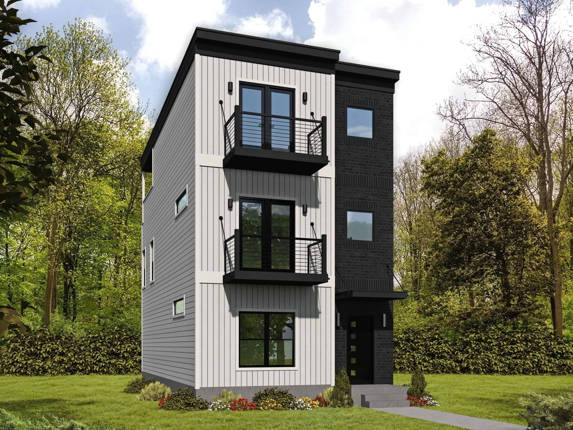 Modern style house (ThePlanCollection: Plan #196-1222)