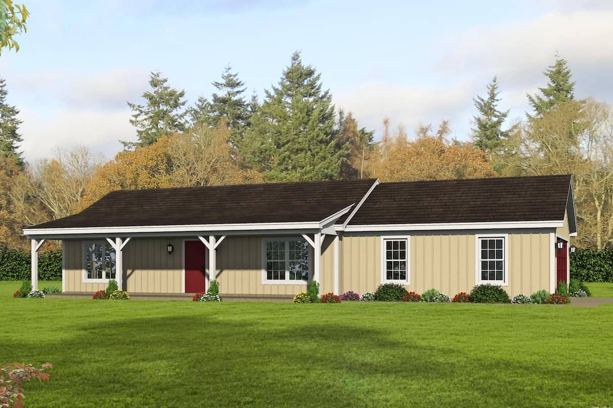 Ranch Home - 2 Bedrms, 1 Baths - 1000 Sq Ft - Plan #196-1230