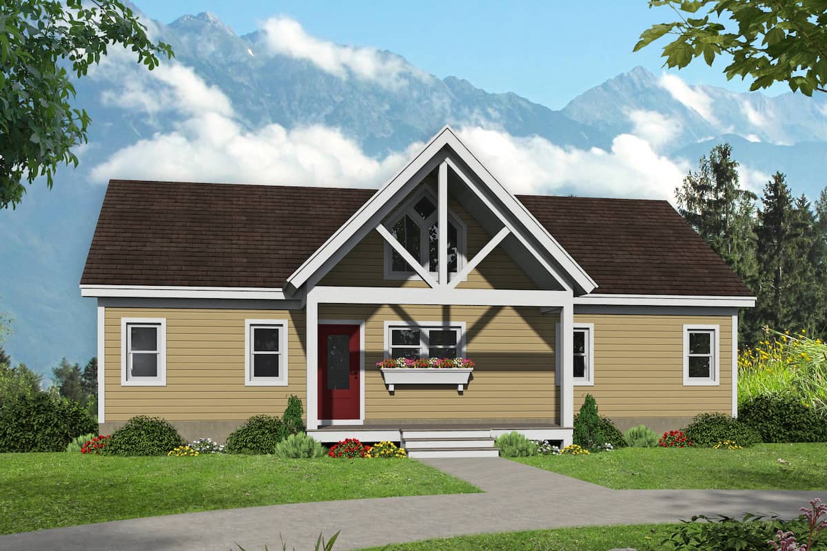 Country Ranch house (ThePlanCollection: Plan #196-1241)