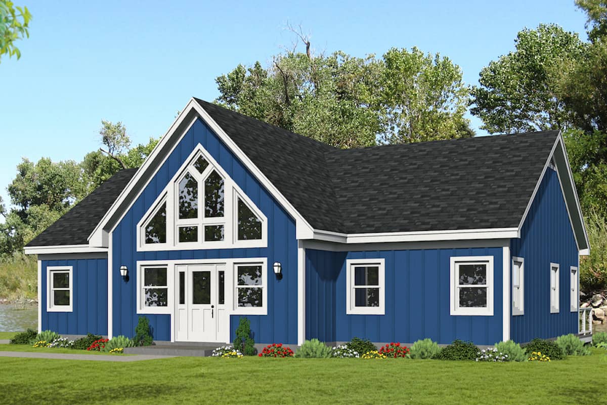 Ranch style house (ThePlanCollection: Plan #196-1253)