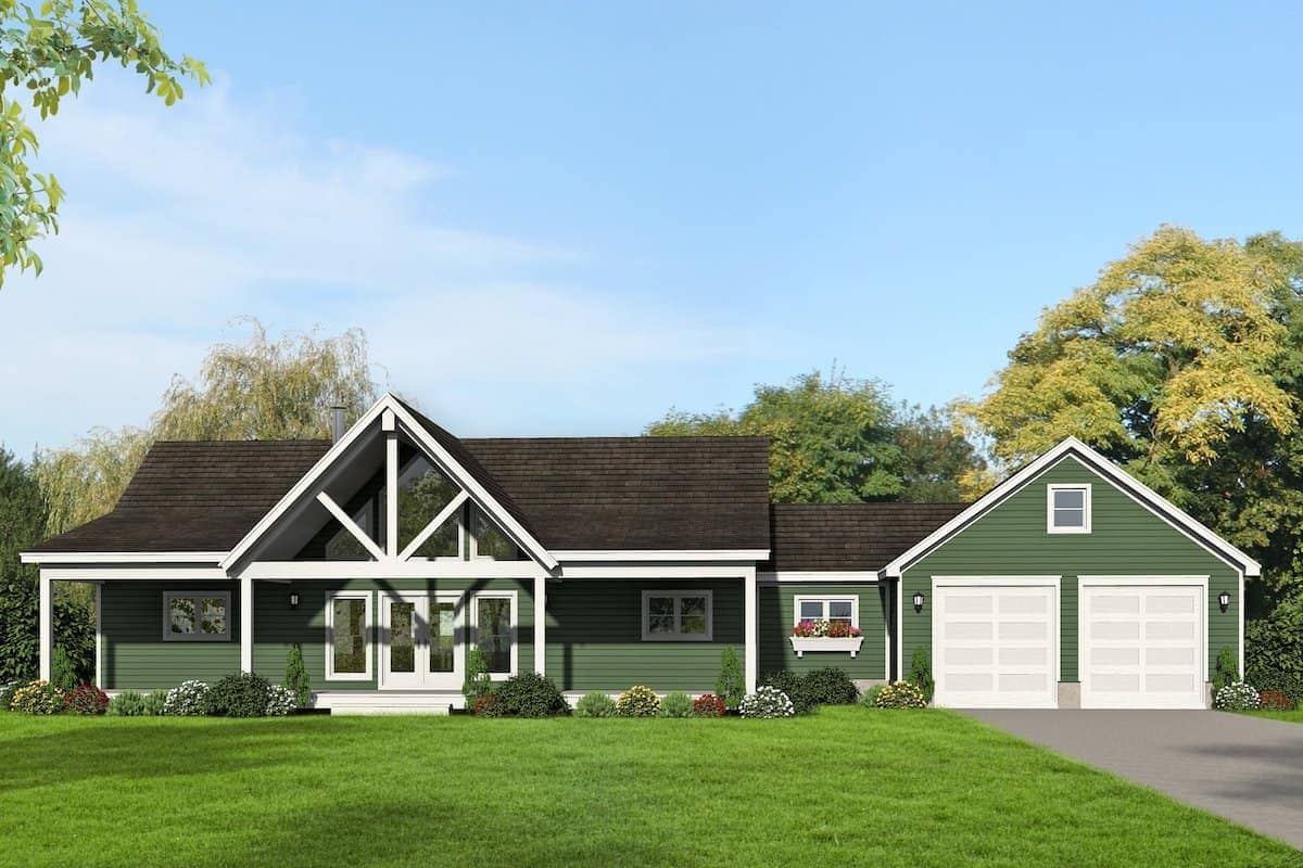 Ranch style house (ThePlanCollection: Plan #196-1261)