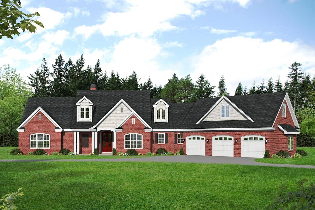 Colonial style house (ThePlanCollection: Plan #196-1265)