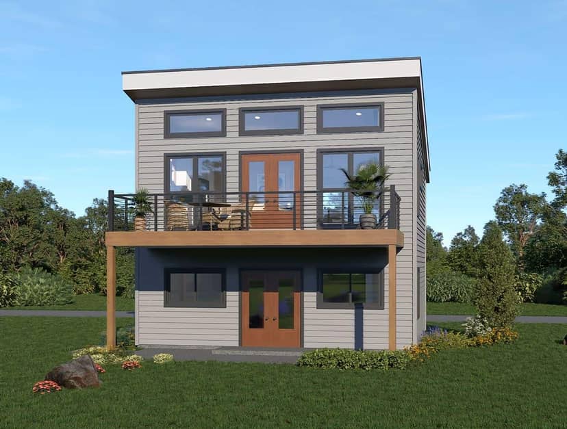 Modern Garage w/Apartments with 2-Car, 472 Sq Ft | Plan #196-1869