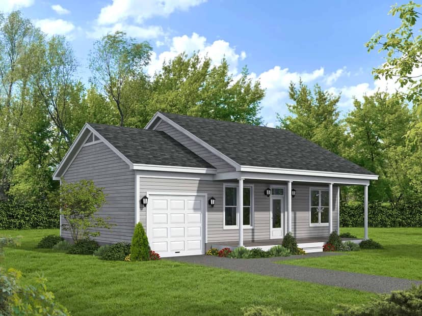 Cottage Home Plan - 1 Bedrm, 1 Bath - 728 Sq Ft - #196-1879