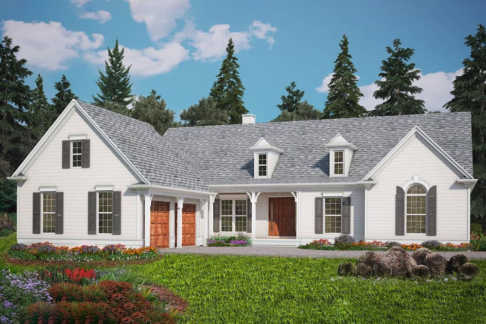 Ranch home plan (ThePlanCollection: House Plan #198-1027)