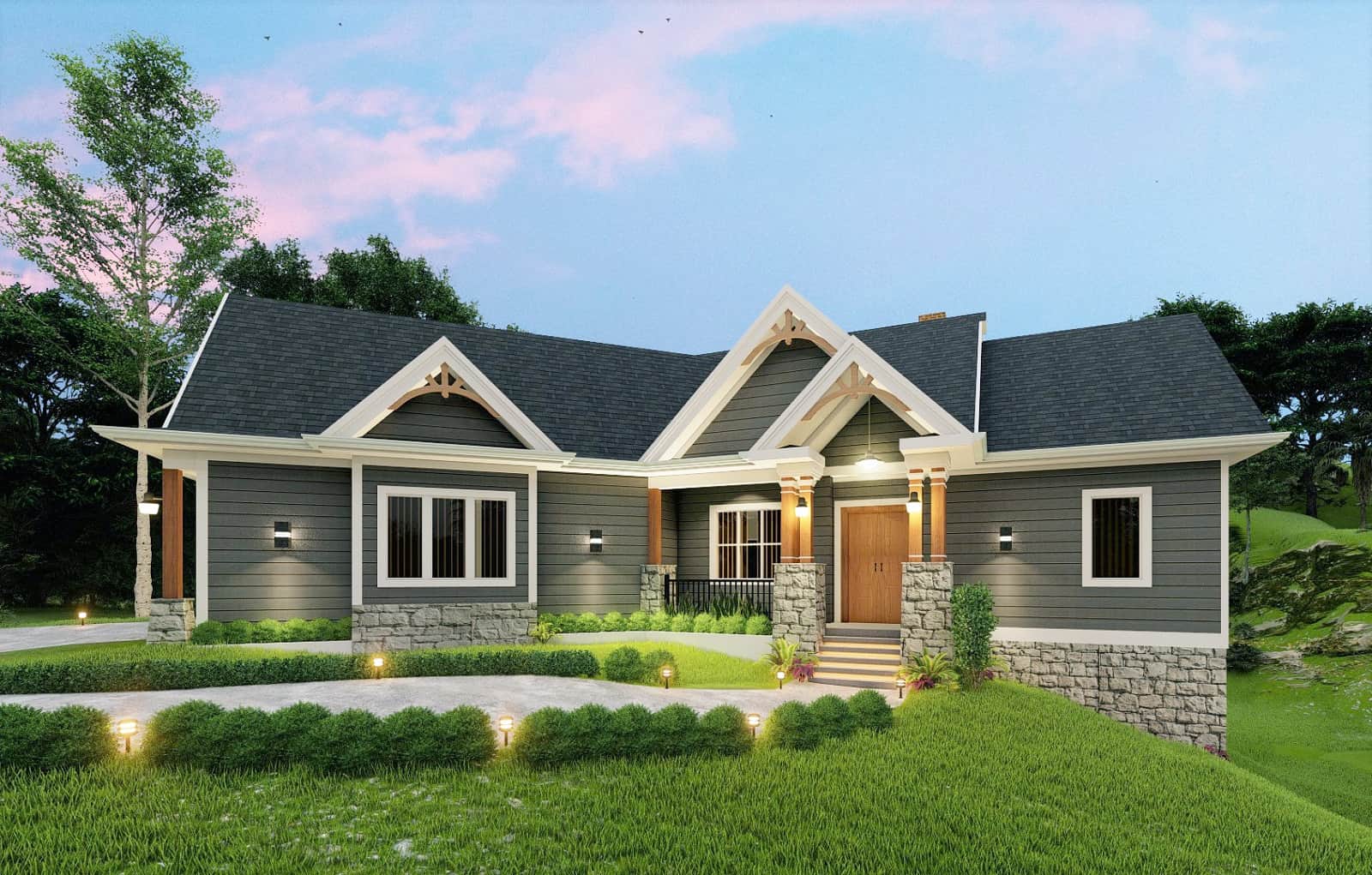 Cottage home (ThePlanCollection: House Plan #198-1056)