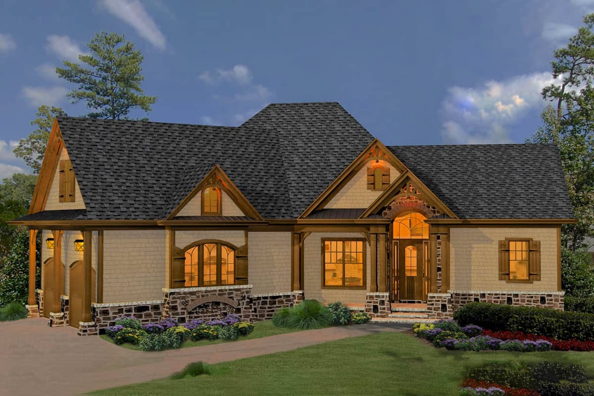 Cottage home (ThePlanCollection: Plan #198-1063)