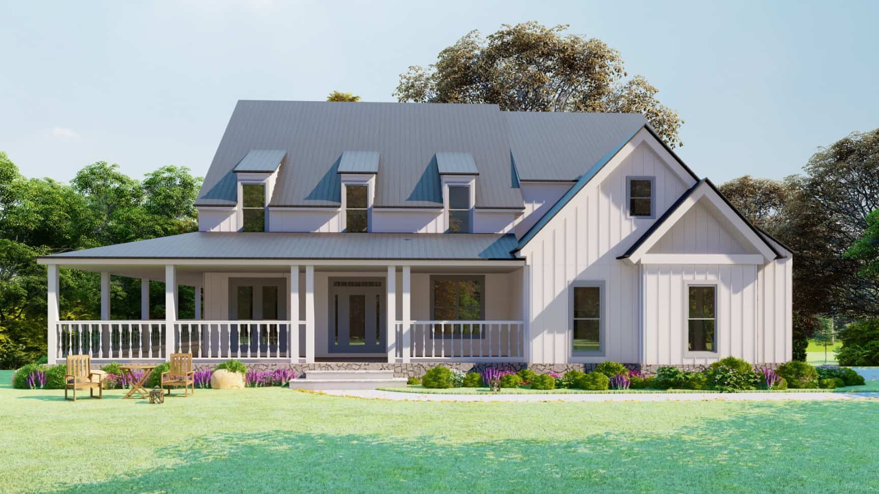 Modern Farmhouse home (ThePlanCollection: Plan #198-1068)